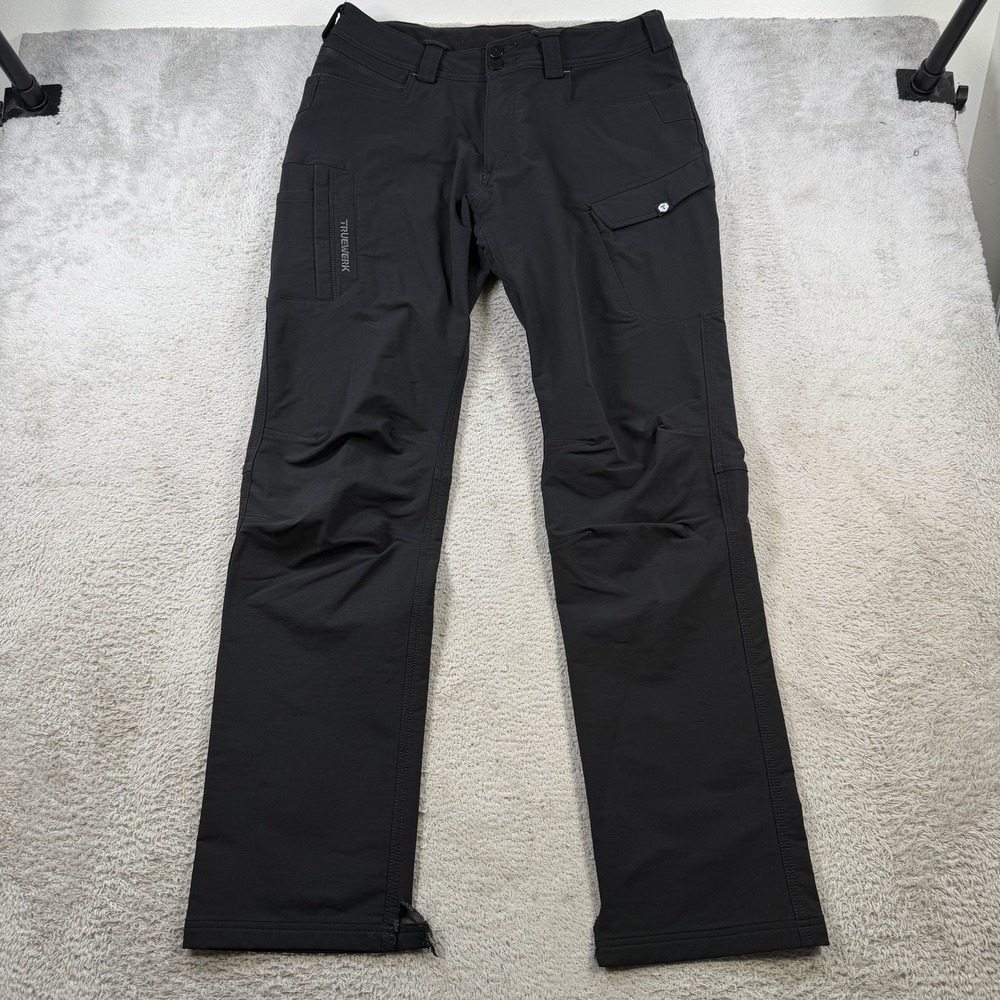 Truewerk Pants Mens 34x34 Black T2 WerkPant Workwear Stretch Cargo Performance